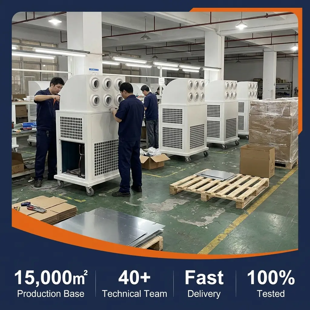 Aer condiționat industrial mobil, portabil, portabil, personalizat, 380V, pentru depozitul atelierului de șantier