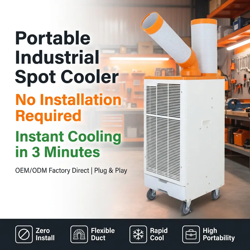 OEM portocaliu alb stil japonez 3 min răcire rapidă loc răcire aer condiționat industrial pentru atelier de prelucrare a metalelor OEM portocaliu alb stil japonez 3 min răcire rapidă loc răcire aer condiționat industrial pentru atelier de prelucrare a metalelor